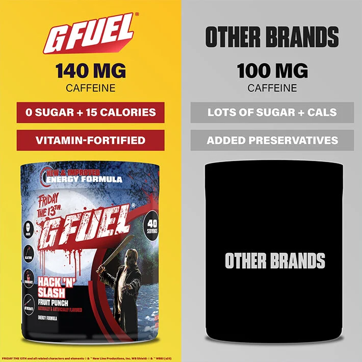 G Fuel Hack 'N' Slash 2.0 Tub - 40 Servings - Friday The 13th