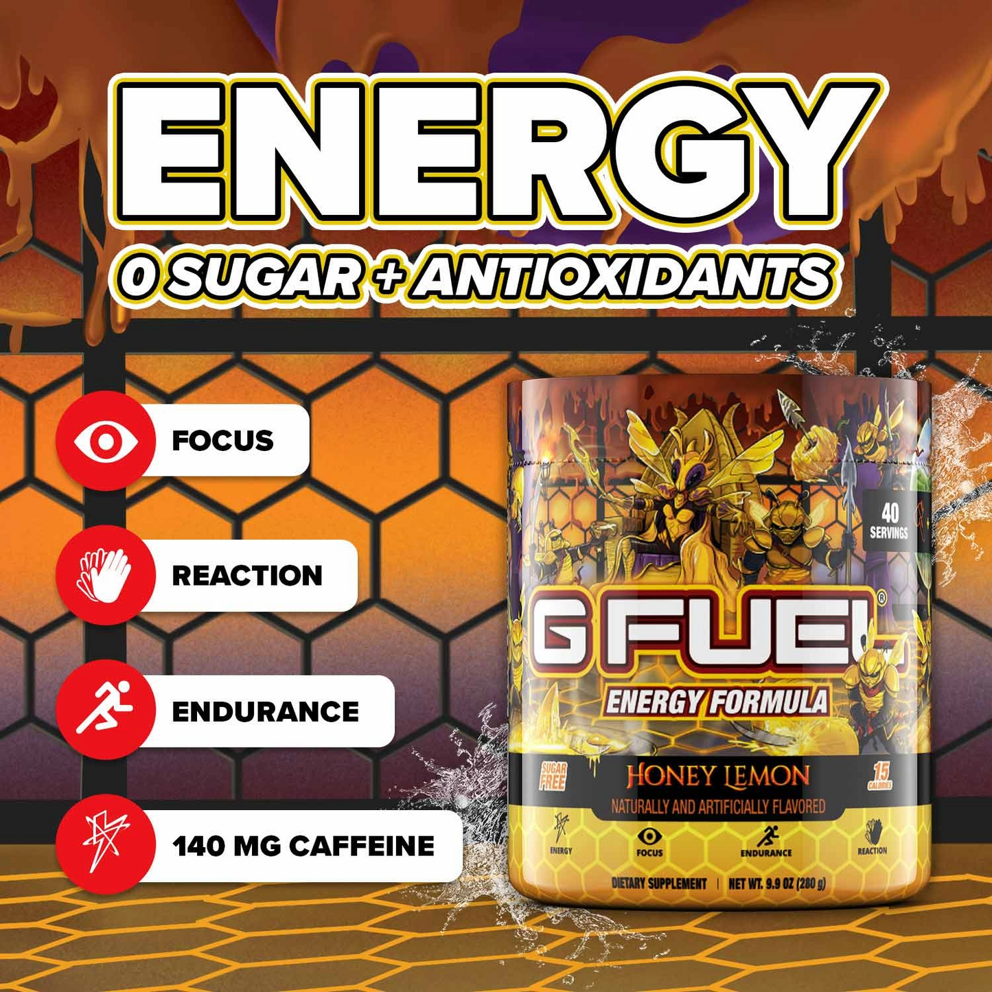 G Fuel Honey Lemon Tub - 40 Servings