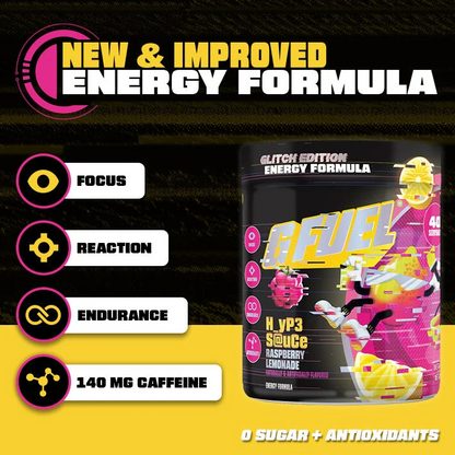 G Fuel Hype Sauce 2.0 Tub - 40 Servings - Glitch Edition