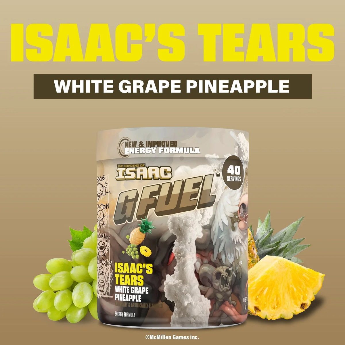G Fuel Isaac's Tears 2.0 Tub - 40 Servings - Blinding Of Isaac