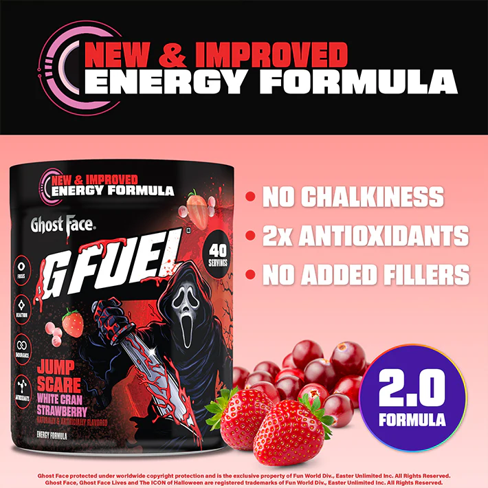 G Fuel Jump Scare 2.0 Tub - 40 Servings - Ghost Face