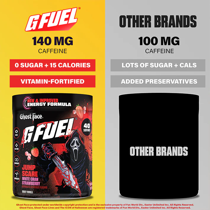 G Fuel Jump Scare 2.0 Tub - 40 Servings - Ghost Face