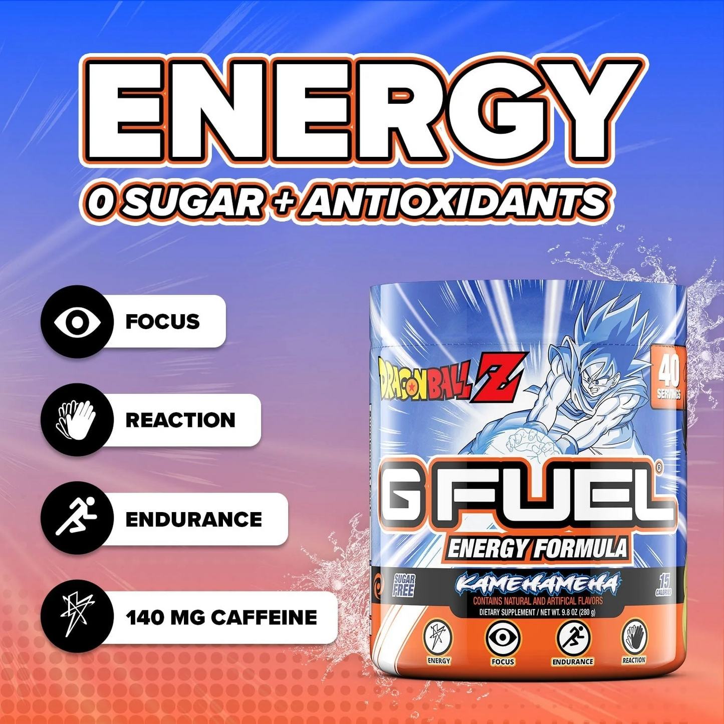 G Fuel Kamehameha Tub - 40 Servings - Dragon Ball Z
