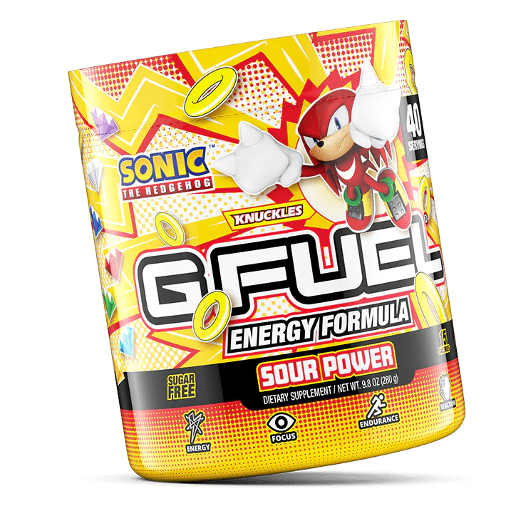 G Fuel Knuckles Sour Power Tub - 40 Servings - Sonic The Hedgehog