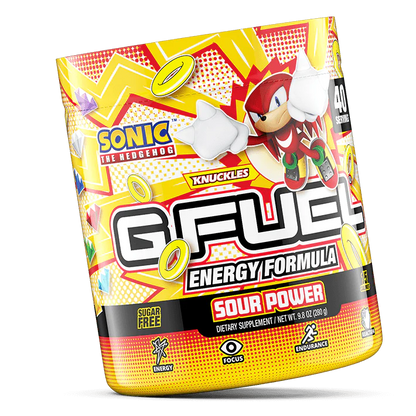 G Fuel Knuckles Sour Power Tub - 40 Servings - Sonic The Hedgehog