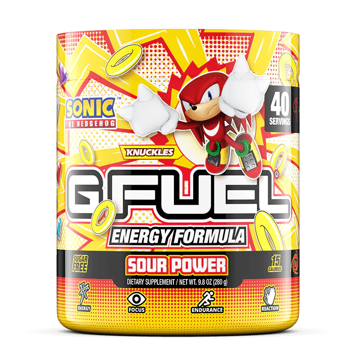 G Fuel Knuckles Sour Power Tub - 40 Servings - Sonic The Hedgehog
