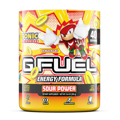 G Fuel Knuckles Sour Power Tub - 40 Servings - Sonic The Hedgehog