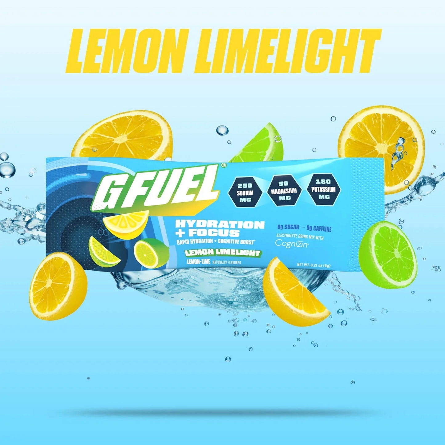 G Fuel Lemon Limelight Pack - Hydration + Focus - Single Stick Pack