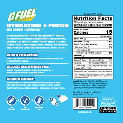 G Fuel Lemon Limelight Pack - Hydration + Focus - 20 Stick Packs