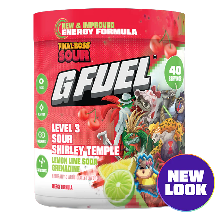 G Fuel Level 3 Sour Shirley Temple 2.0 Tub - 40 Servings - Final Boss