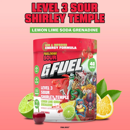 G Fuel Level 3 Sour Shirley Temple 2.0 Tub - 40 Servings - Final Boss