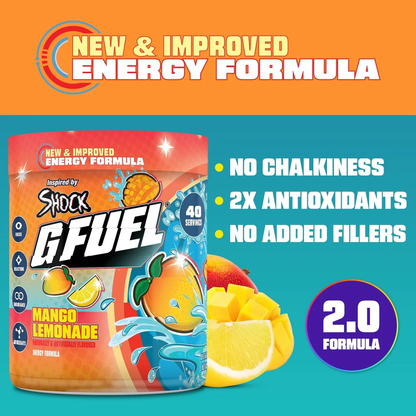G Fuel Mango Lemonade 2.0 Tub - 40 Servings - Shock