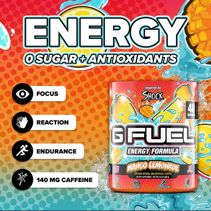 G Fuel Mango Lemonade Tub - 40 Servings - Shock