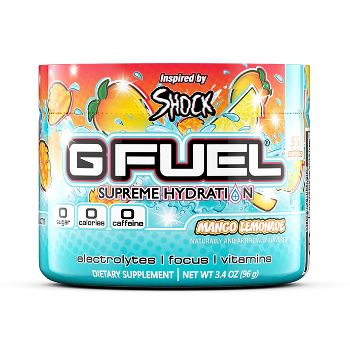 G Fuel Mango Lemonade Supreme Hydration - 30 Servings - Shock