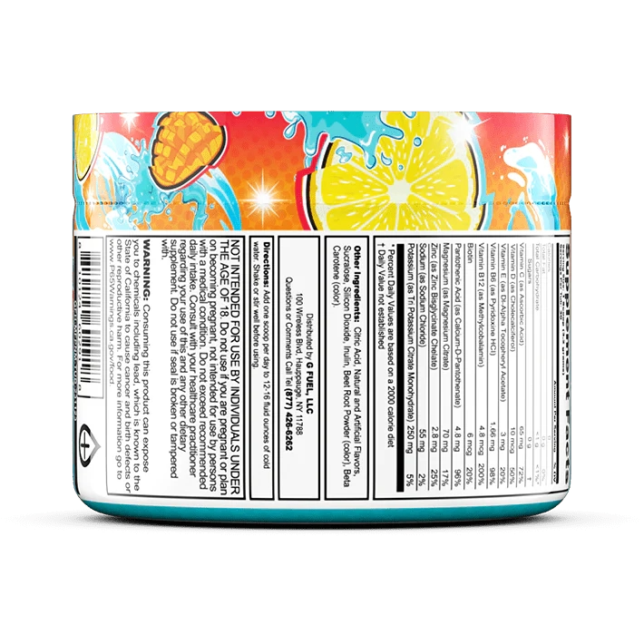 G Fuel Mango Lemonade Supreme Hydration - 30 Servings - Shock