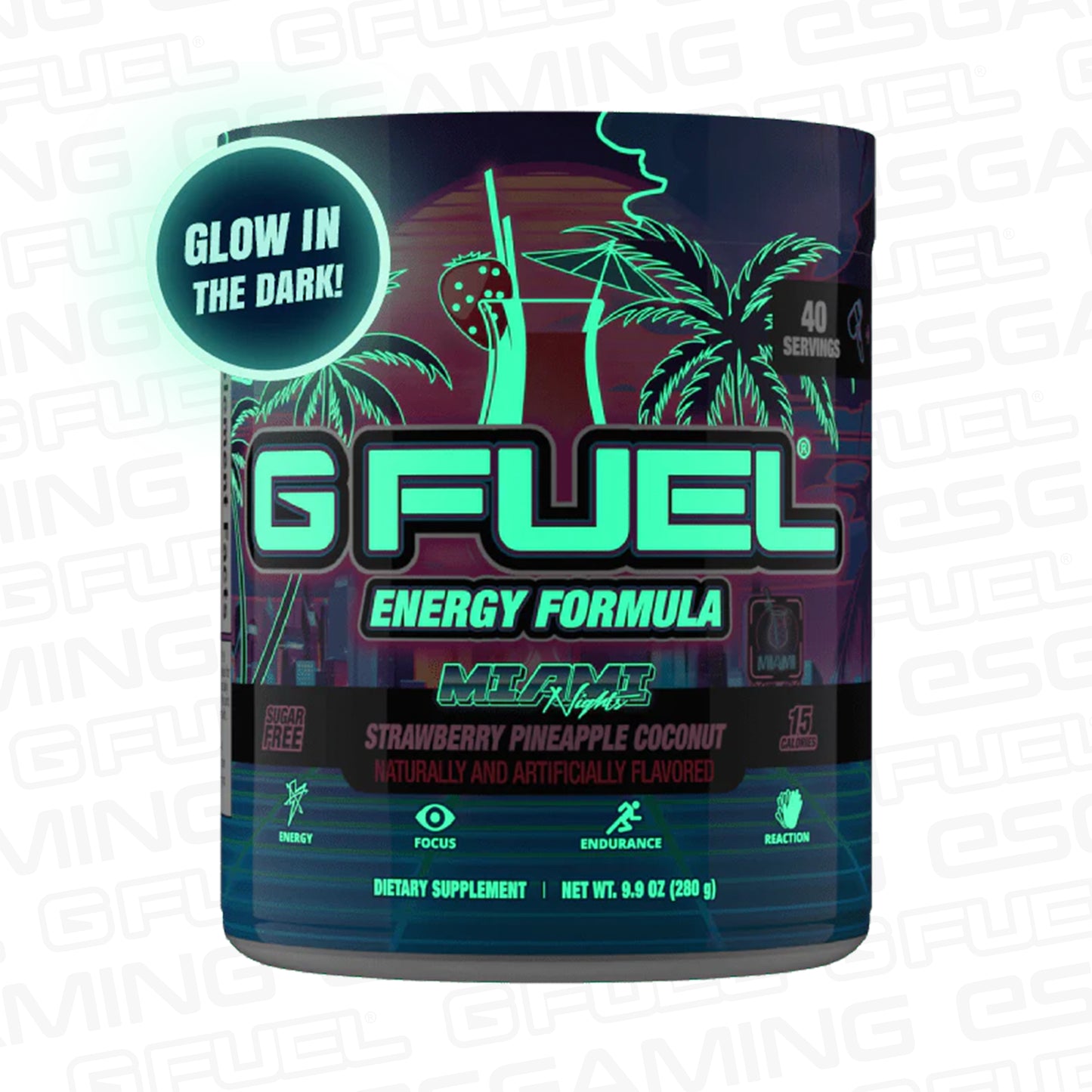 G Fuel Miami Nights Tub - 40 Servings - Glow In The Dark