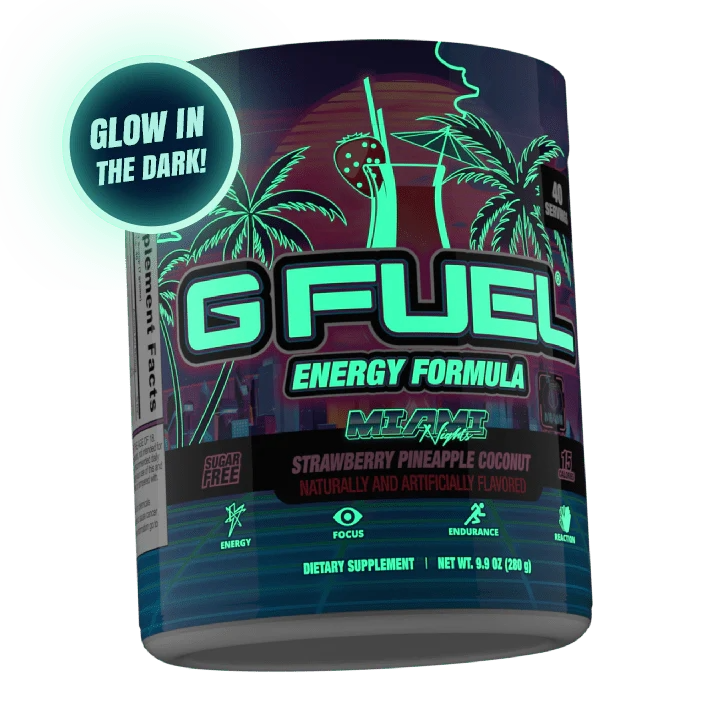 G Fuel Miami Nights Tub - 40 Servings - Glow In The Dark