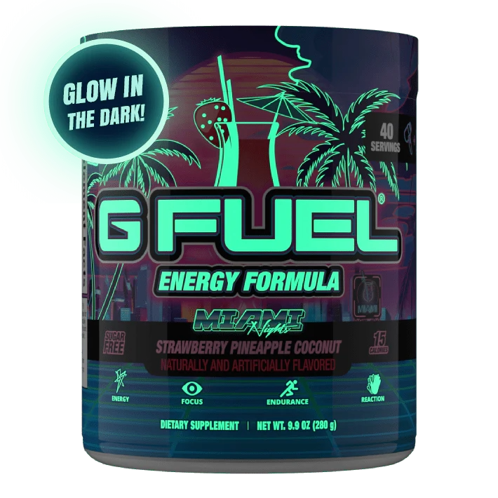 G Fuel Miami Nights Tub - 40 Servings - Glow In The Dark