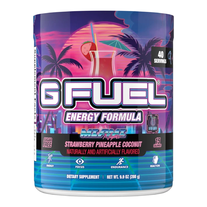 G Fuel Miami Nights Tub - 40 Servings - Glow In The Dark