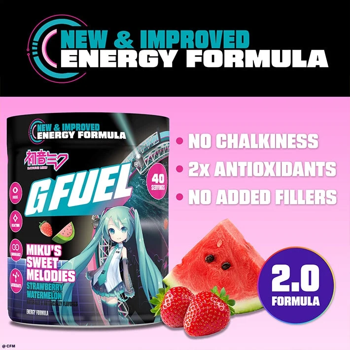 G Fuel Miku Sweet Melodies 2.0 Tub - 40 Servings - Hatsune Miku
