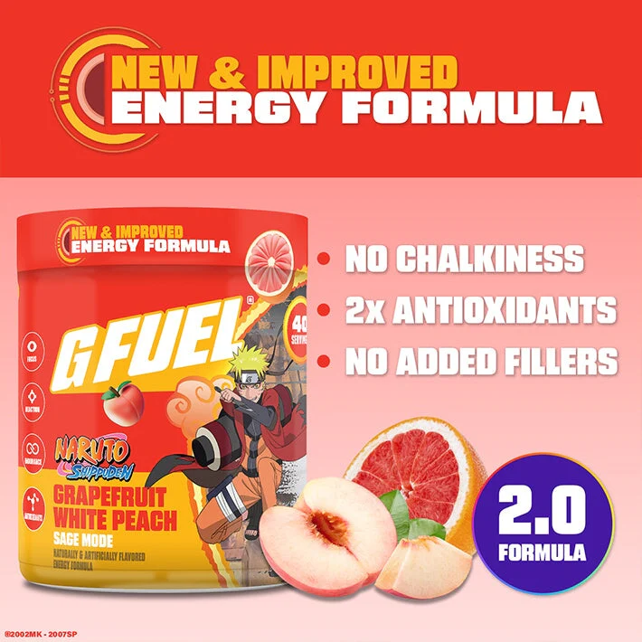 G Fuel Sage Mode 2.0 Tub - 40 Servings - Naruto Shippuden