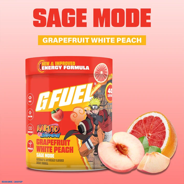 G Fuel Sage Mode 2.0 Tub - 40 Servings - Naruto Shippuden