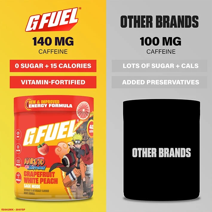 G Fuel Sage Mode 2.0 Tub - 40 Servings - Naruto Shippuden