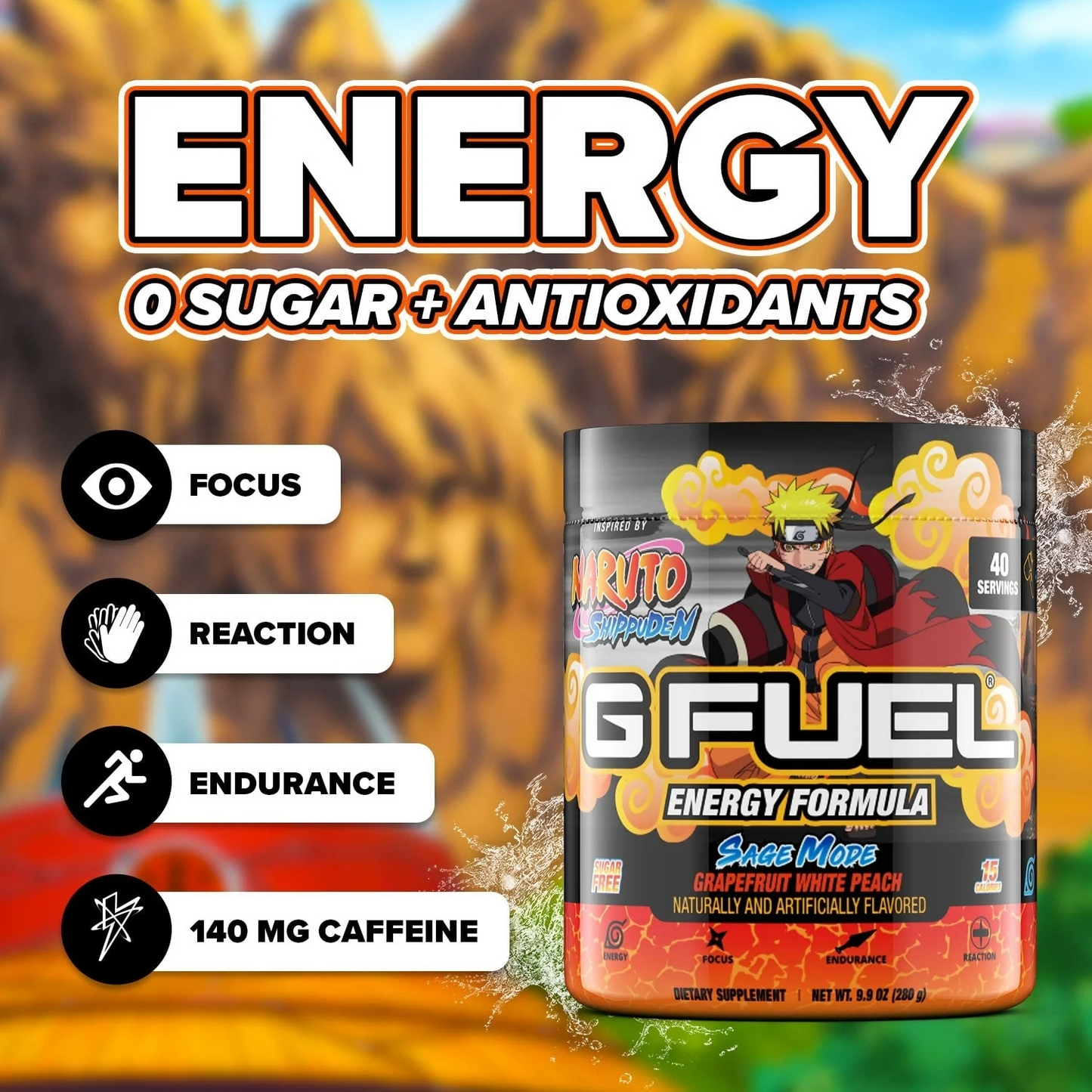 G Fuel Naruto's Sage Mode Tub - 40 Servings