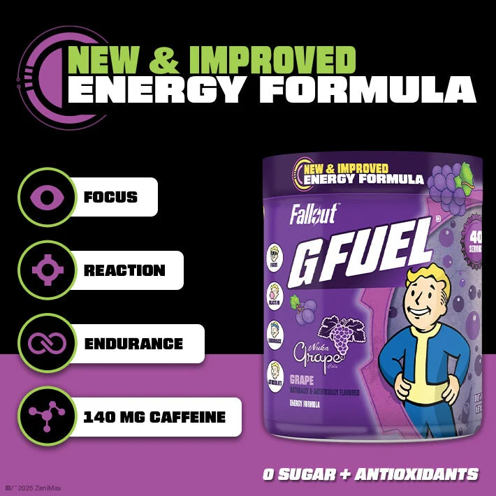 G Fuel Nuka Grape 2.0 Tub - 40 Servings - Fallout