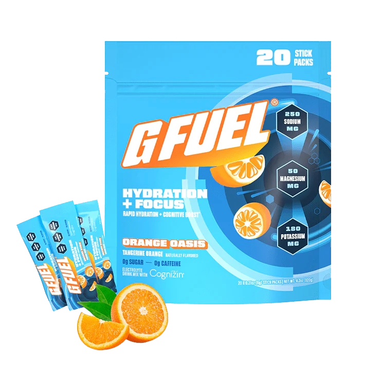 G Fuel Orange Oasis Pack - Hydration + Focus - 20 Stick Packs