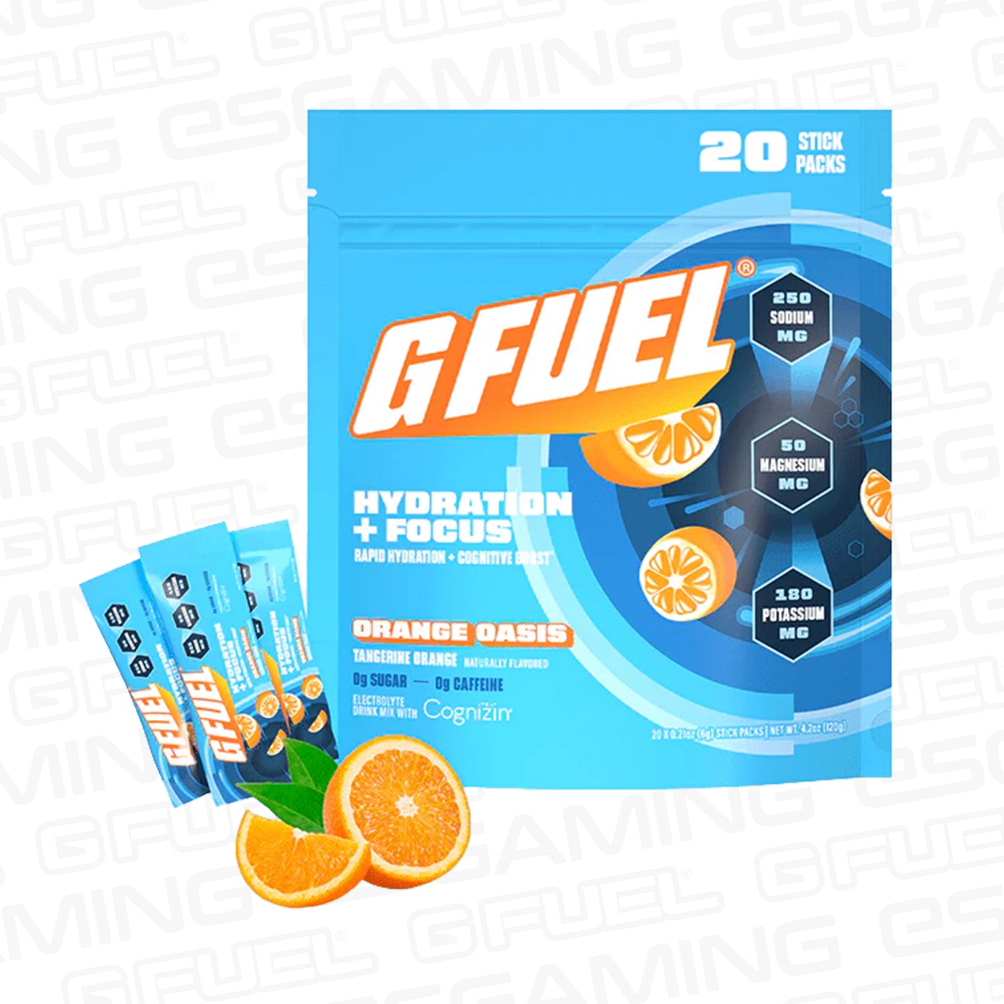 G Fuel Orange Oasis Pack - Hydration + Focus - 20 Stick Packs