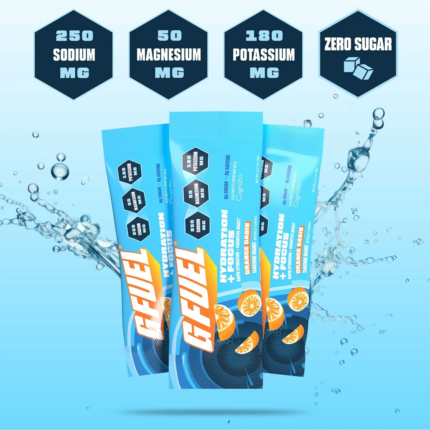 G Fuel Orange Oasis Pack - Hydration + Focus - 20 Stick Packs