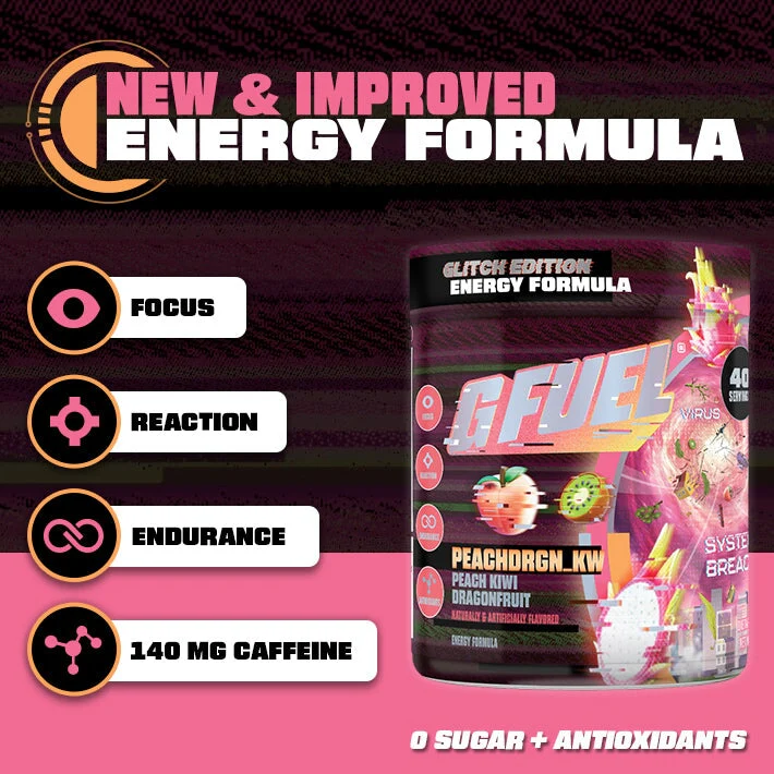 G Fuel Peachdrgn_kW 2.0 Tub - 40 Servings - Glitch Edition