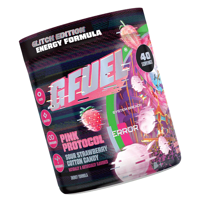 G Fuel Pink Protocol 2.0 Tub - 40 Servings - Glitch Edition