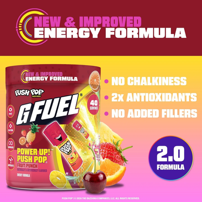 G Fuel Power Up! Push Pop 2.0 Tub - 40 Servings - Push Pop