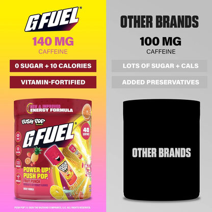 G Fuel Power Up! Push Pop 2.0 Tub - 40 Servings - Push Pop