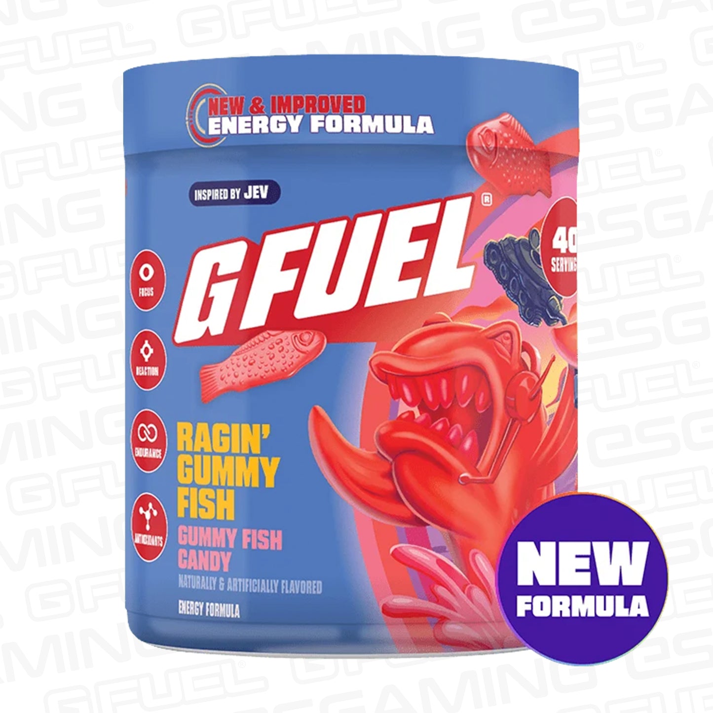 G Fuel Ragin Gummy Fish 2.0 Tub - 40 Servings