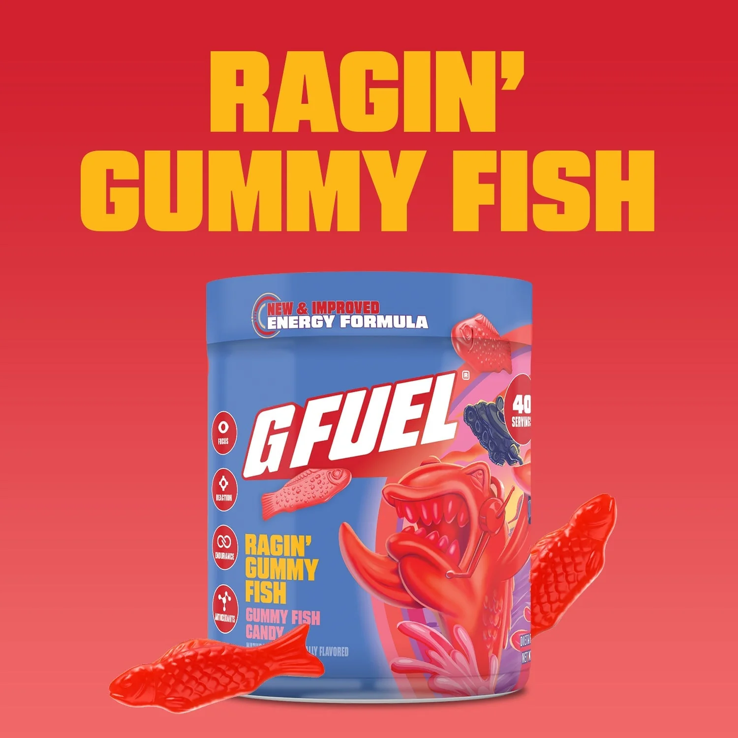G Fuel Ragin Gummy Fish 2.0 Tub - 40 Servings