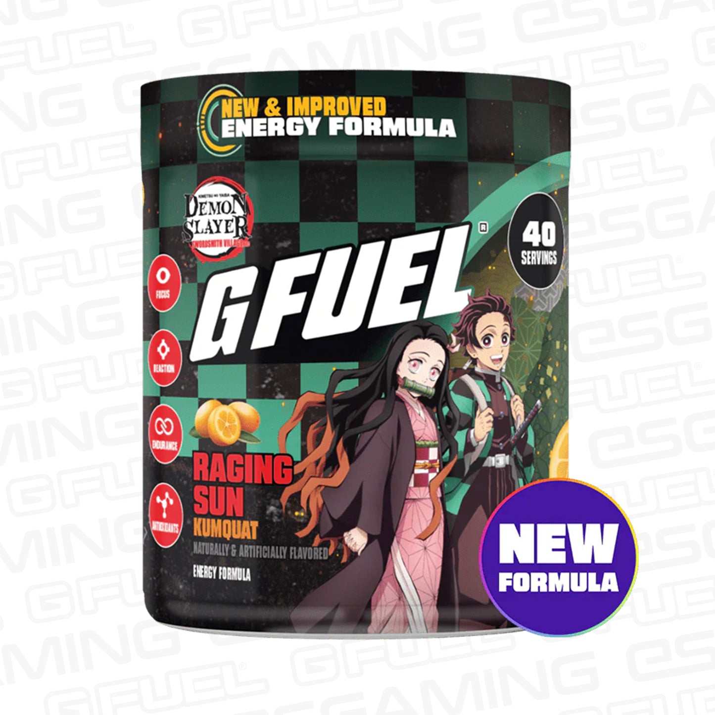 G Fuel Raging Sun 2.0 Tub - 40 Servings - Demon Slayer
