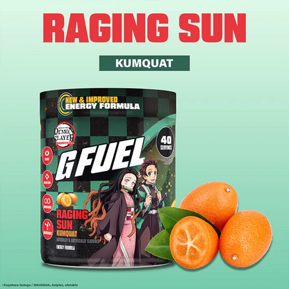 G Fuel Raging Sun 2.0 Tub - 40 Servings - Demon Slayer