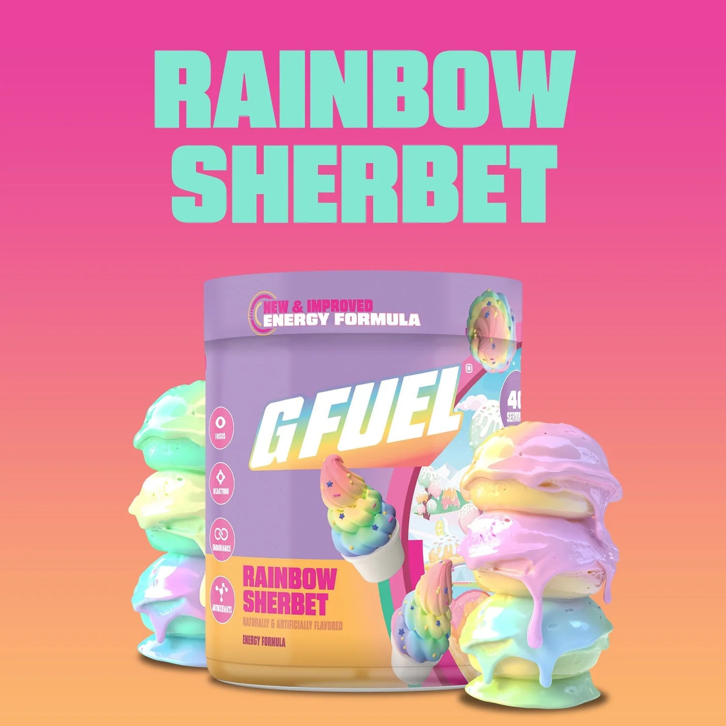G Fuel Rainbow Sherbet 2.0 Tub - 40 Servings