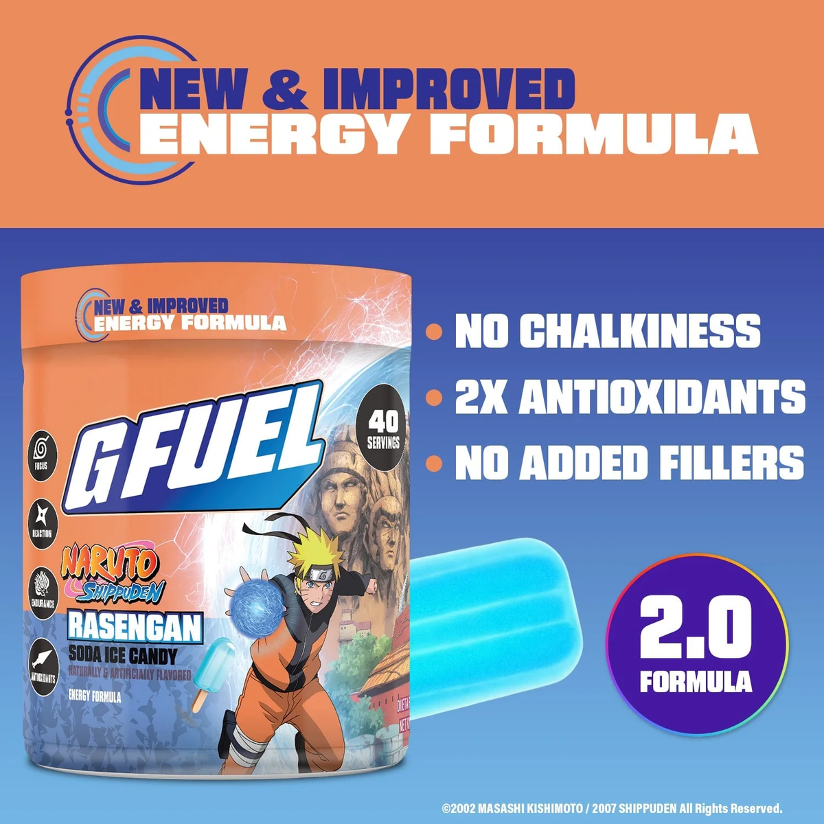 G Fuel Rasengan 2.0 Tub - 40 Servings - Naruto Shippuden