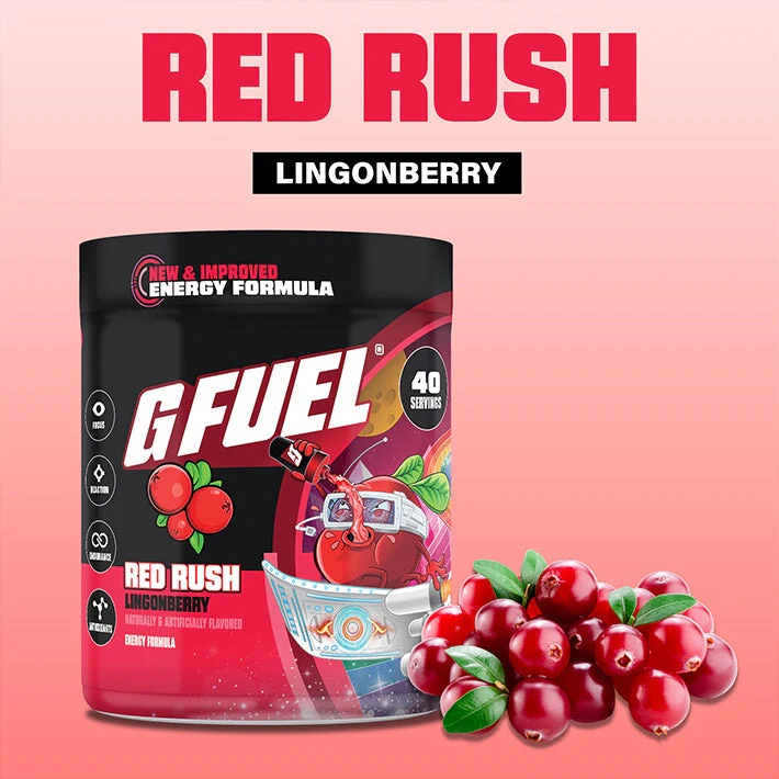 G Fuel Red Rush 2.0 Tub - 40 Servings (PewDiePie Reskin)