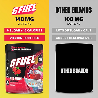 G Fuel Red Rush 2.0 Tub - 40 Servings (PewDiePie Reskin)