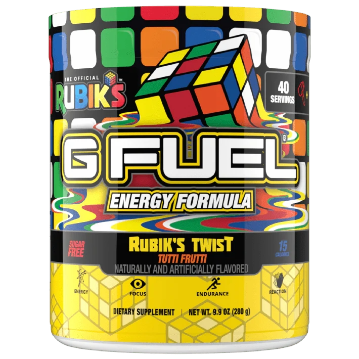 G Fuel Rubik's Twist Tub - 40 Servings - Rubik's Cube
