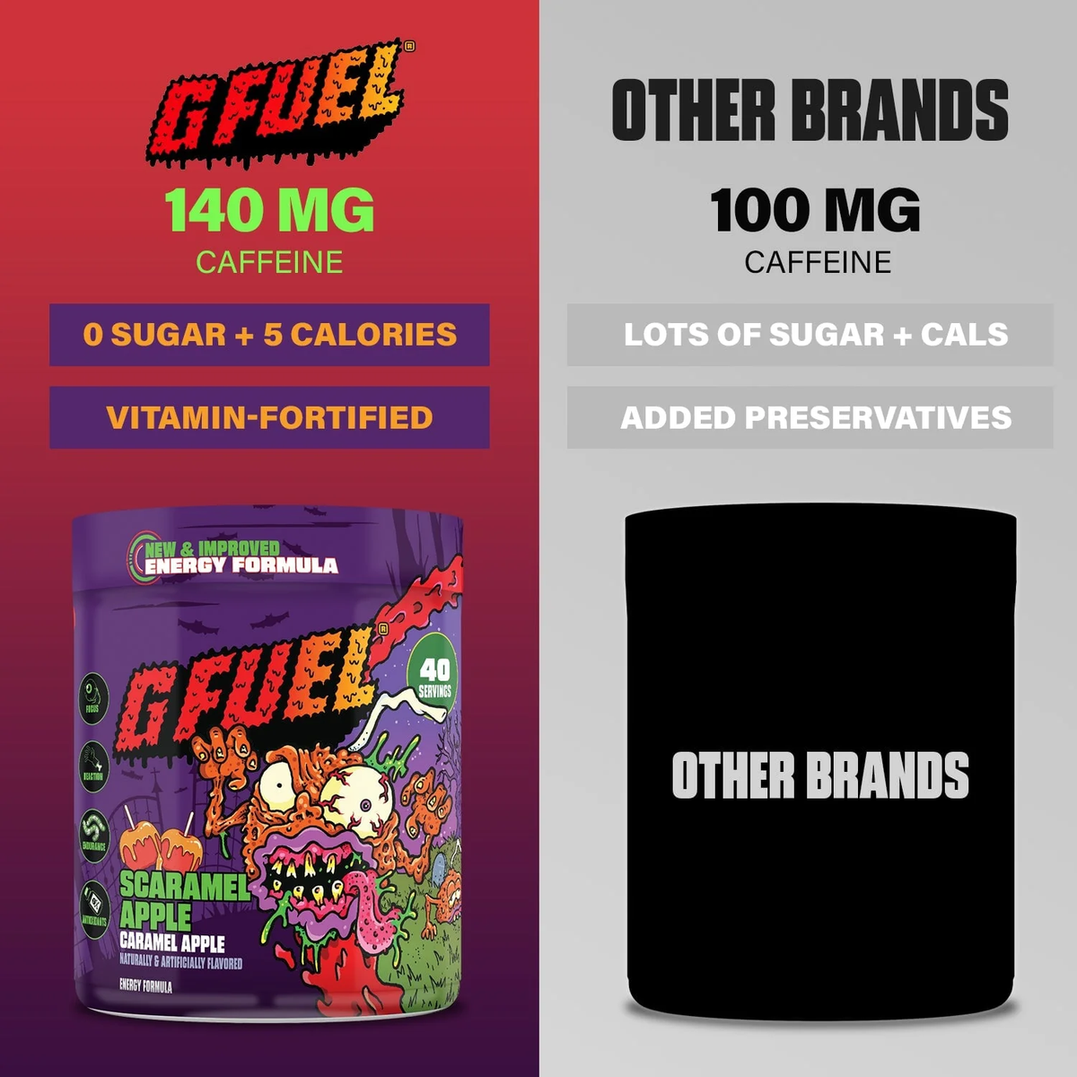 G Fuel Scaramel Apple 2.0 Tub - 40 Servings - Fear Fest