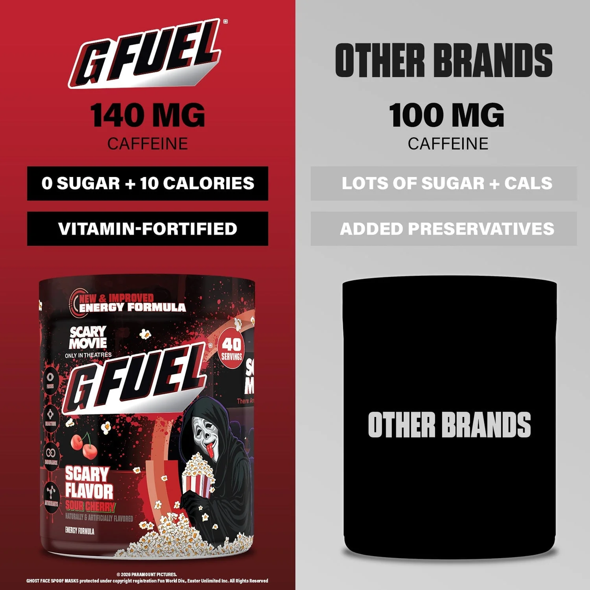 G Fuel Scary Flavor 2.0 Tub - 40 Servings - Scary Movie