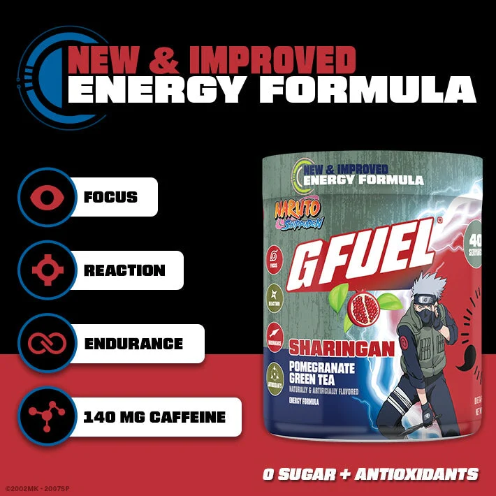 G Fuel Sharingan 2.0 Tub - 40 Servings - Naruto Shippuden