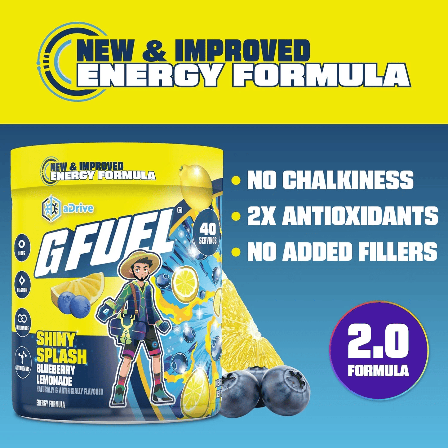 G Fuel Shiny Splash 2.0 Tub - 40 Servings - aDrive