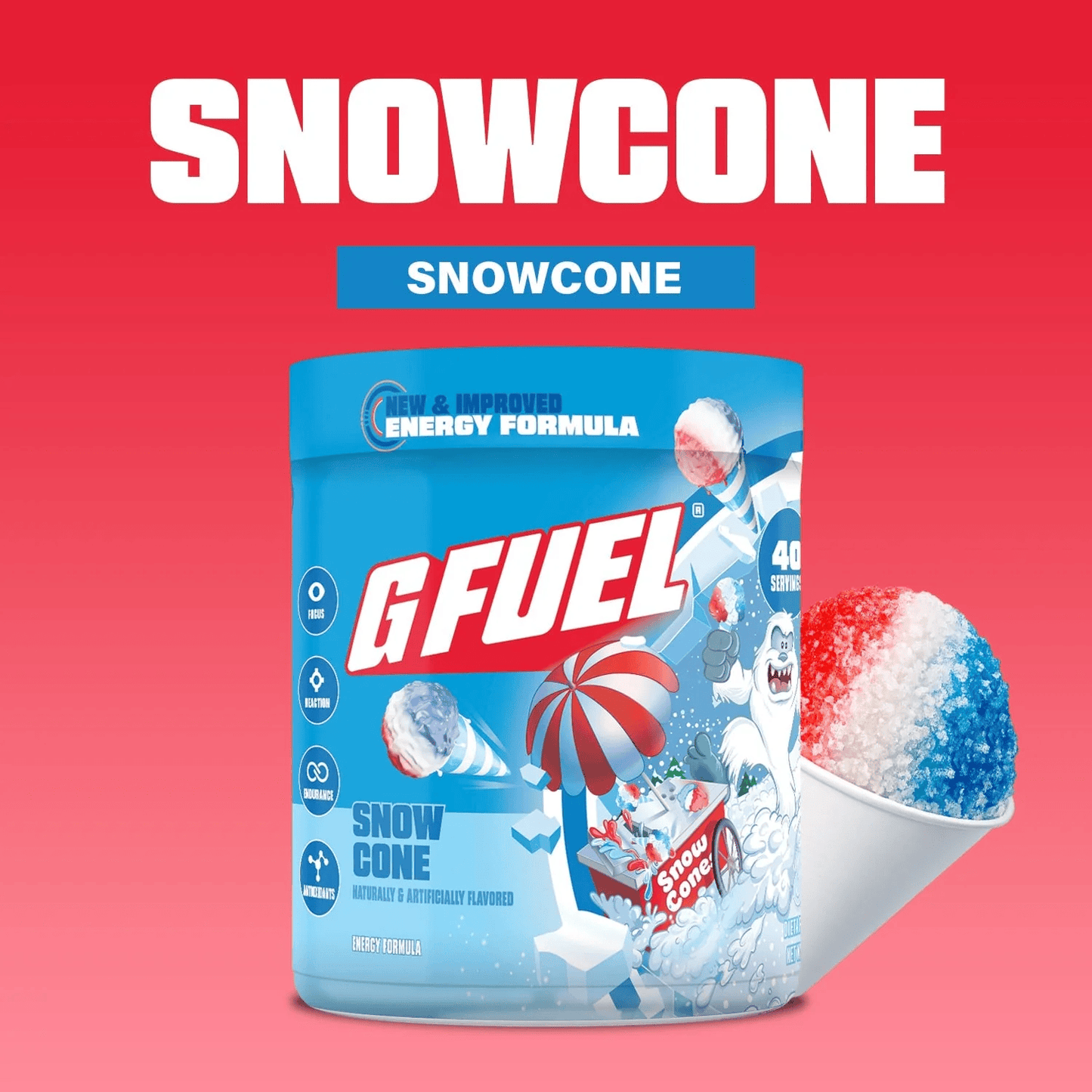 G Fuel Snow Cone 2.0 Tub - 40 Serving